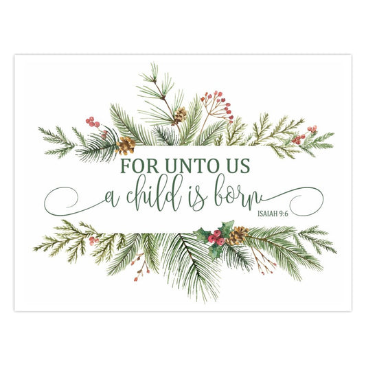 For Unto Us a Child Is Born Christmas Cards Amazing Faith Designs