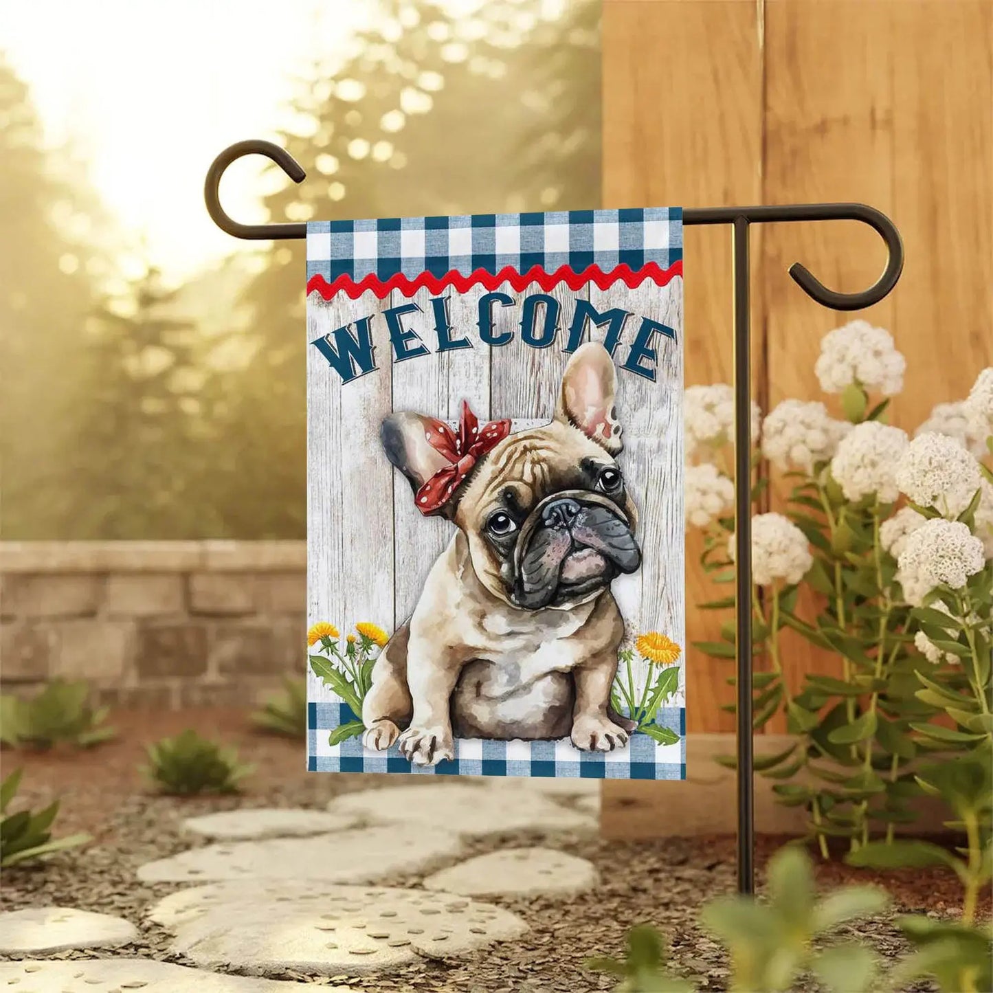 French Bull Dog Welcome Garden Flag Amazing Faith Designs