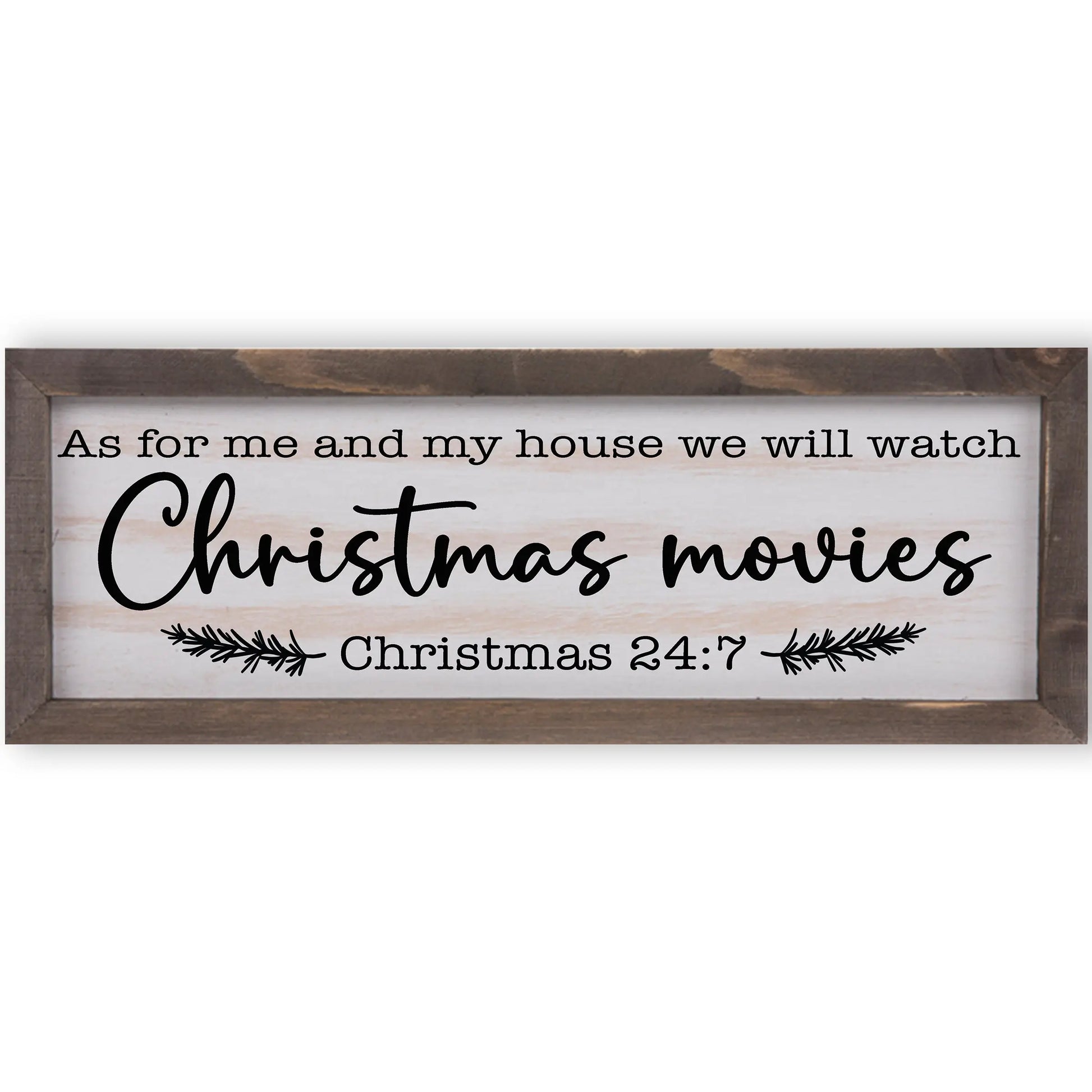 Funny Christmas Movies Rustic Whitewashed Wood Frame Sign | 5.5" x 15" Farmhouse Decor | Christmas Wood Decor amazingfaithdesigns