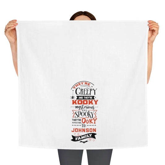 Funny Halloween Tea Towel, Fall Kitchen Towel, October, Halloween, Pumpkin Dish Towel, Cute Autumn Kitchen Towel, The Addams Family Printify
