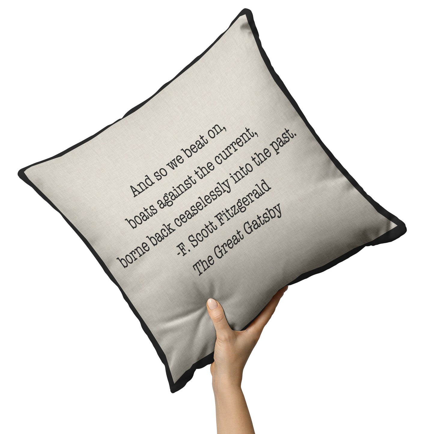 Gatsby Quote Literary Pillow, F. Scott Fitzgerald, The Great Gatsby Pillow - Amazing Faith Designs