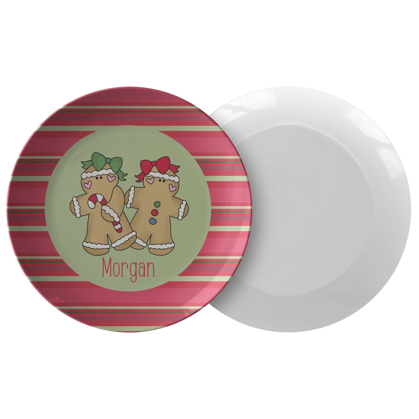 Gingerbread Christmas Personalized Plate for Kids teelaunch
