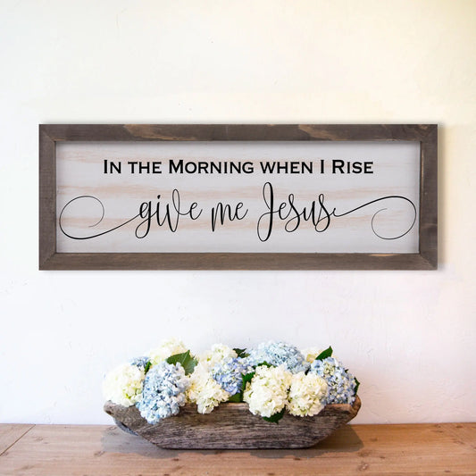 Give Me Jesus Rustic Whitewashed Wood Frame Sign | 5.5" x 15" Farmhouse Decor | Christian Wood Decor amazingfaithdesigns