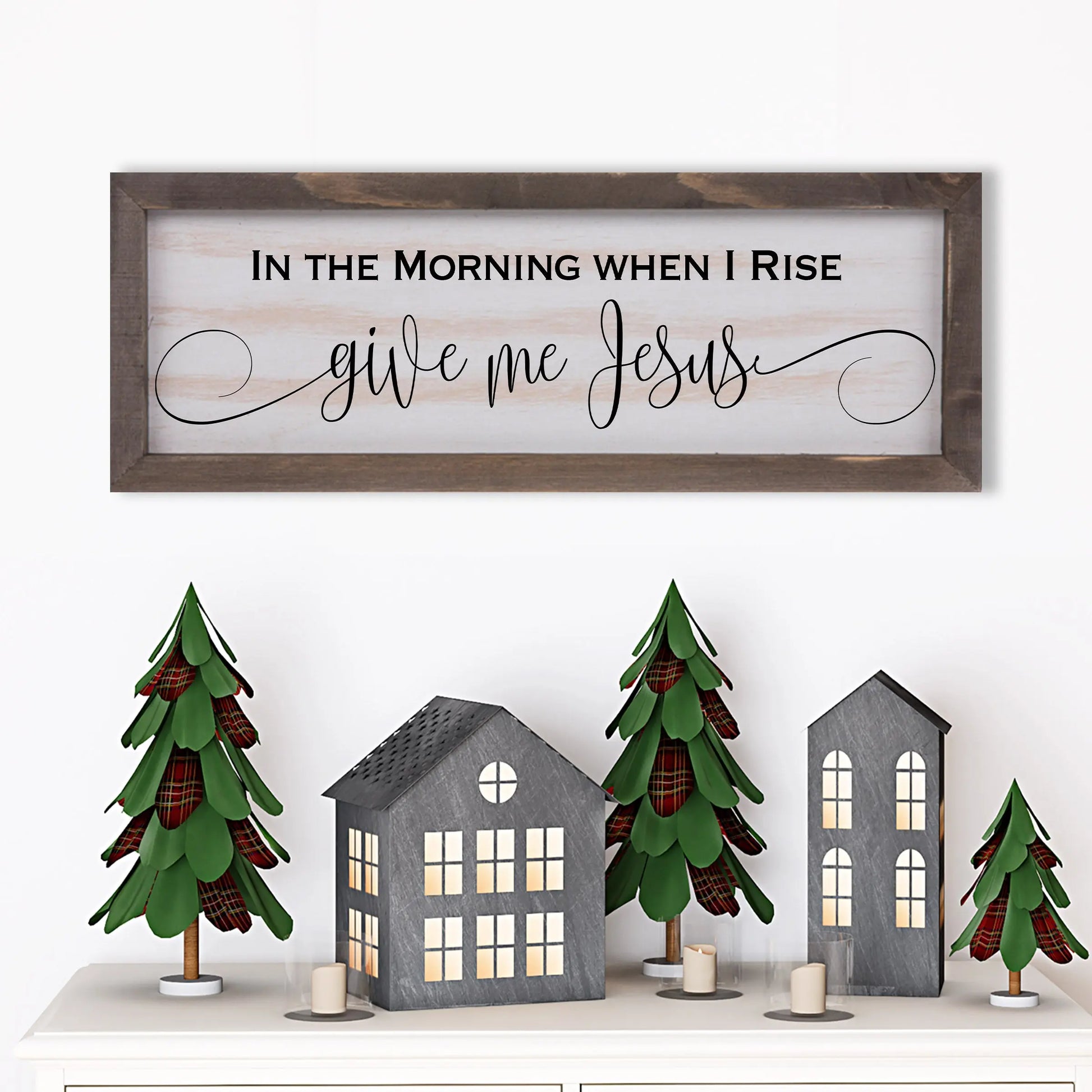 Give Me Jesus Rustic Whitewashed Wood Frame Sign | 5.5" x 15" Farmhouse Decor | Christian Wood Decor amazingfaithdesigns