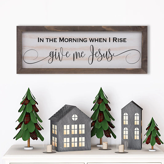 Give Me Jesus Rustic Whitewashed Wood Frame Sign | 5.5" x 15" Farmhouse Decor | Christian Wood Decor amazingfaithdesigns