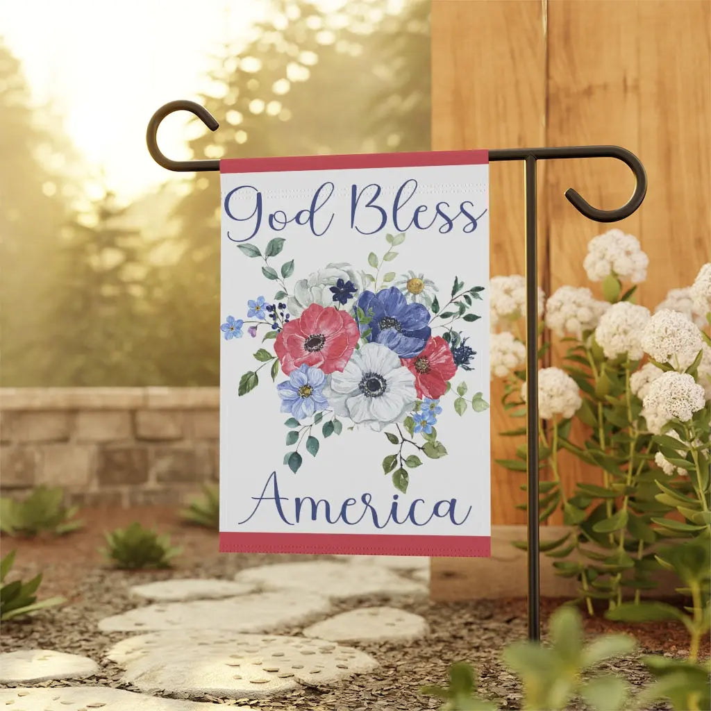 God Bless America Garden Flag | Welcome Flag | Patriotic Garden Flag | Fourth of July Printify