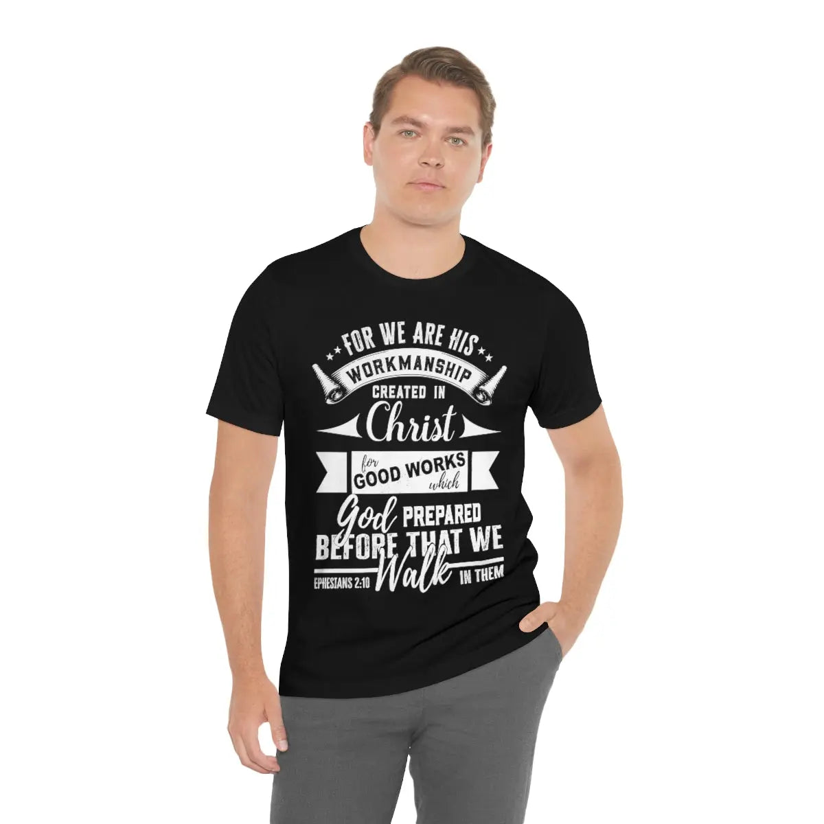 God's Workmanship Tee, Ephesians 2:10, Scripture Unisex Short Sleeve Tee Printify