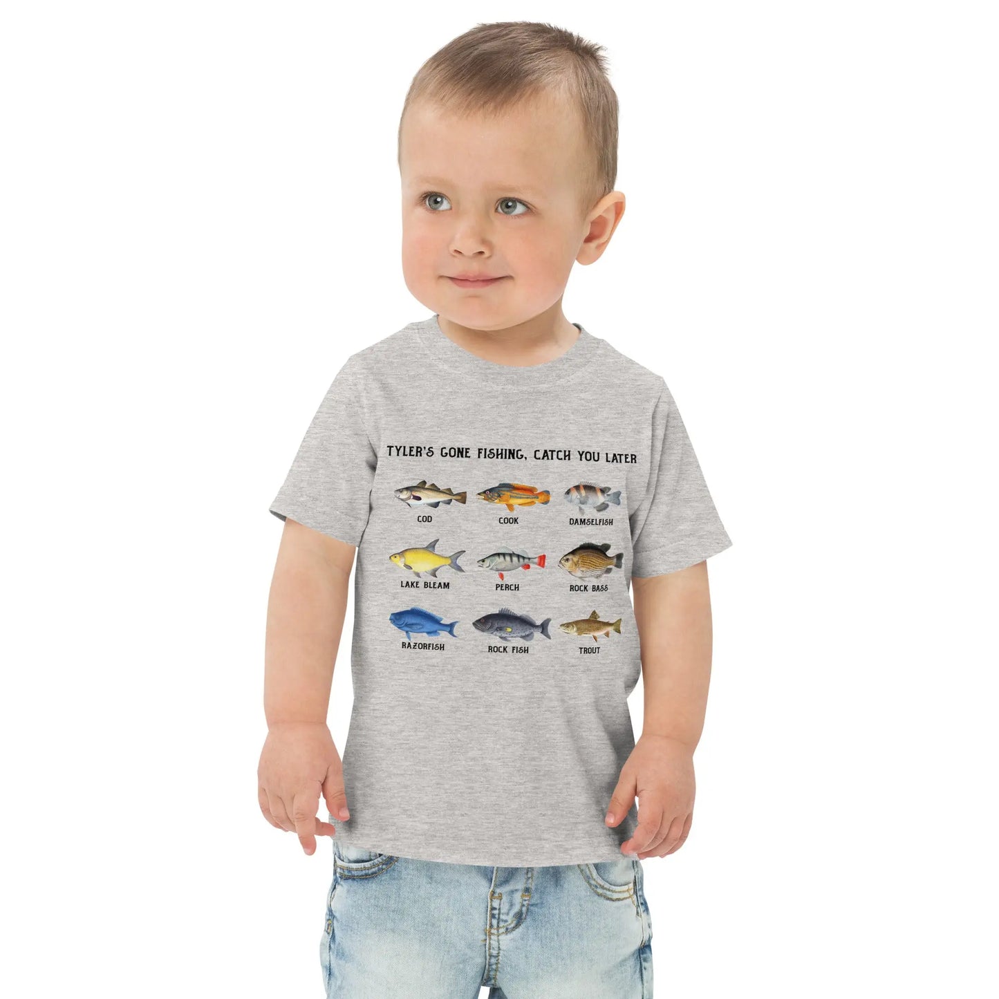 Gone Fishing Personalized Toddler t-shirt Amazing Faith Designs