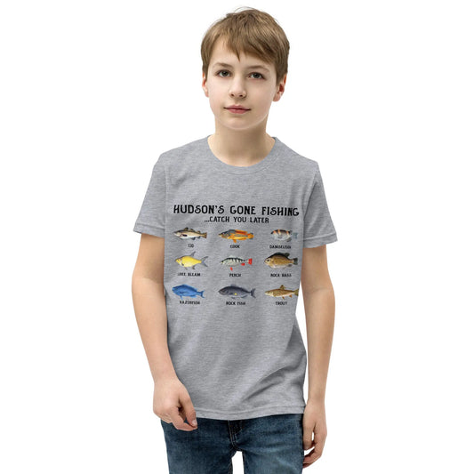 Gone Fishing Personalized Youth T-Shirt Amazing Faith Designs
