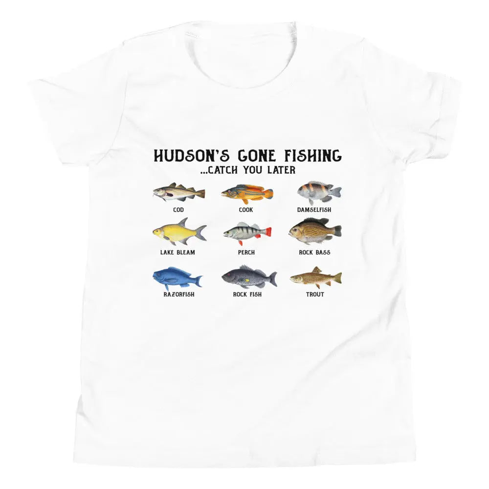 Gone Fishing Personalized Youth T-Shirt Amazing Faith Designs