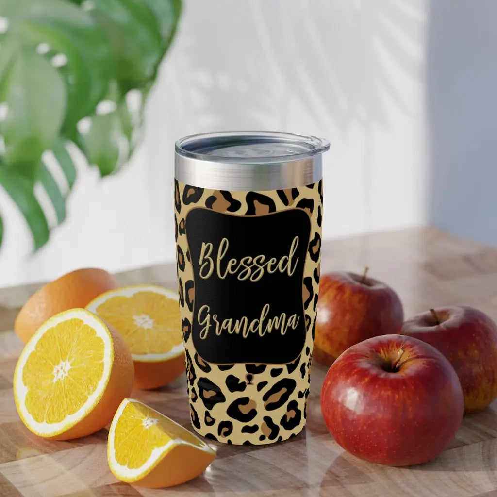 Grandma Leopard Ringneck Tumbler, 20oz Printify