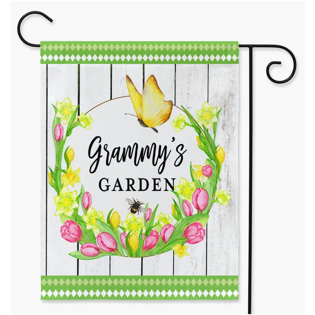 Grandma Tulips Garden Flag | Grammy Nana Mimi Gigi | Personalized Garden Flag, Grandma Gift Amazing Faith Designs