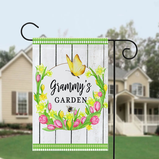 Grandma Tulips Garden Flag | Grammy Nana Mimi Gigi | Personalized Garden Flag, Grandma Gift Amazing Faith Designs