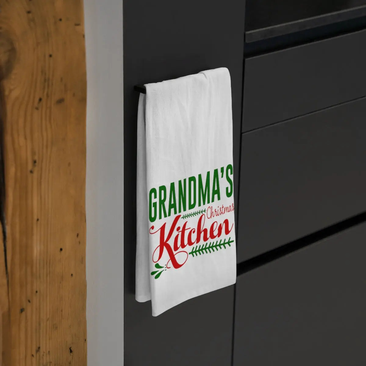 Grandma's Christmas Kitchen Tea Towel, Holiday Kitchen Towel, Christmas Dish Towel, Cute Christmas Kitchen Towel Printify