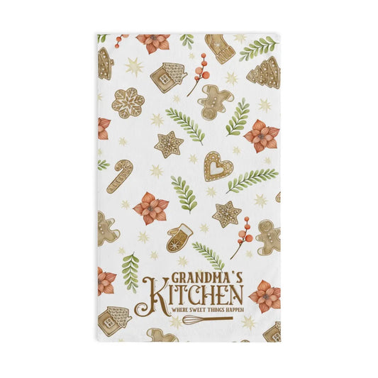 Grandma's Kitchen Christmas Towel, Christmas Cookies Hand Towel, Cute Holiday Kitchen Towel Printify