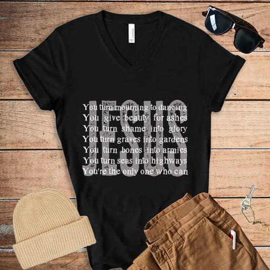 Graves Into Gardens Jesus Unisex V-neck T-shirt Printify