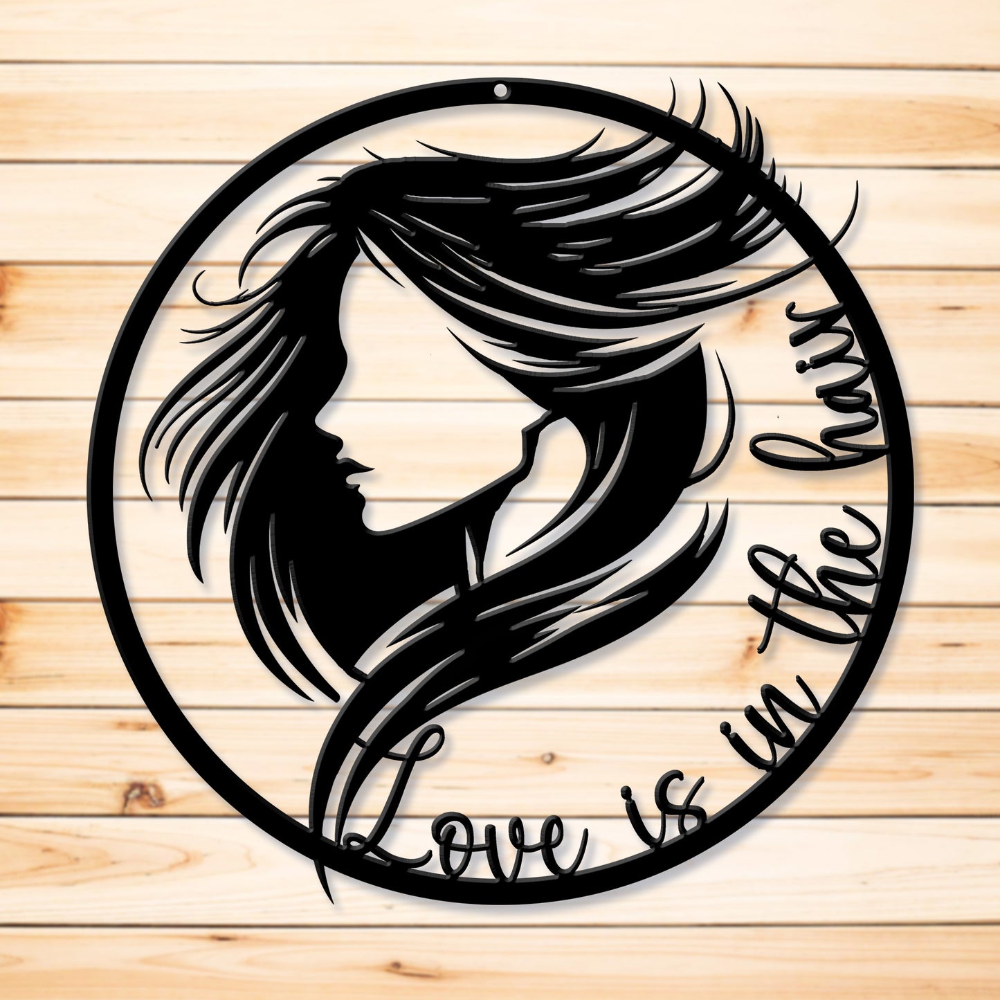 Hair Salon Metal Sign | Love is in the Hair - Amazing Faith Designs