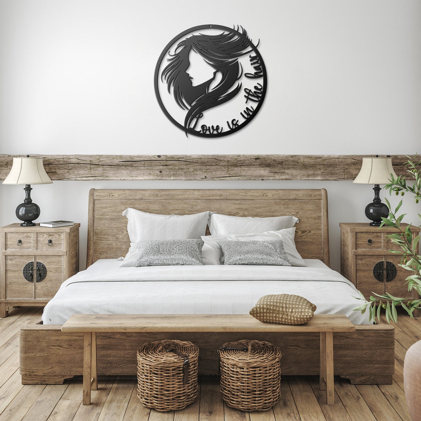 Hair Salon Metal Sign | Love is in the Hair - Amazing Faith Designs