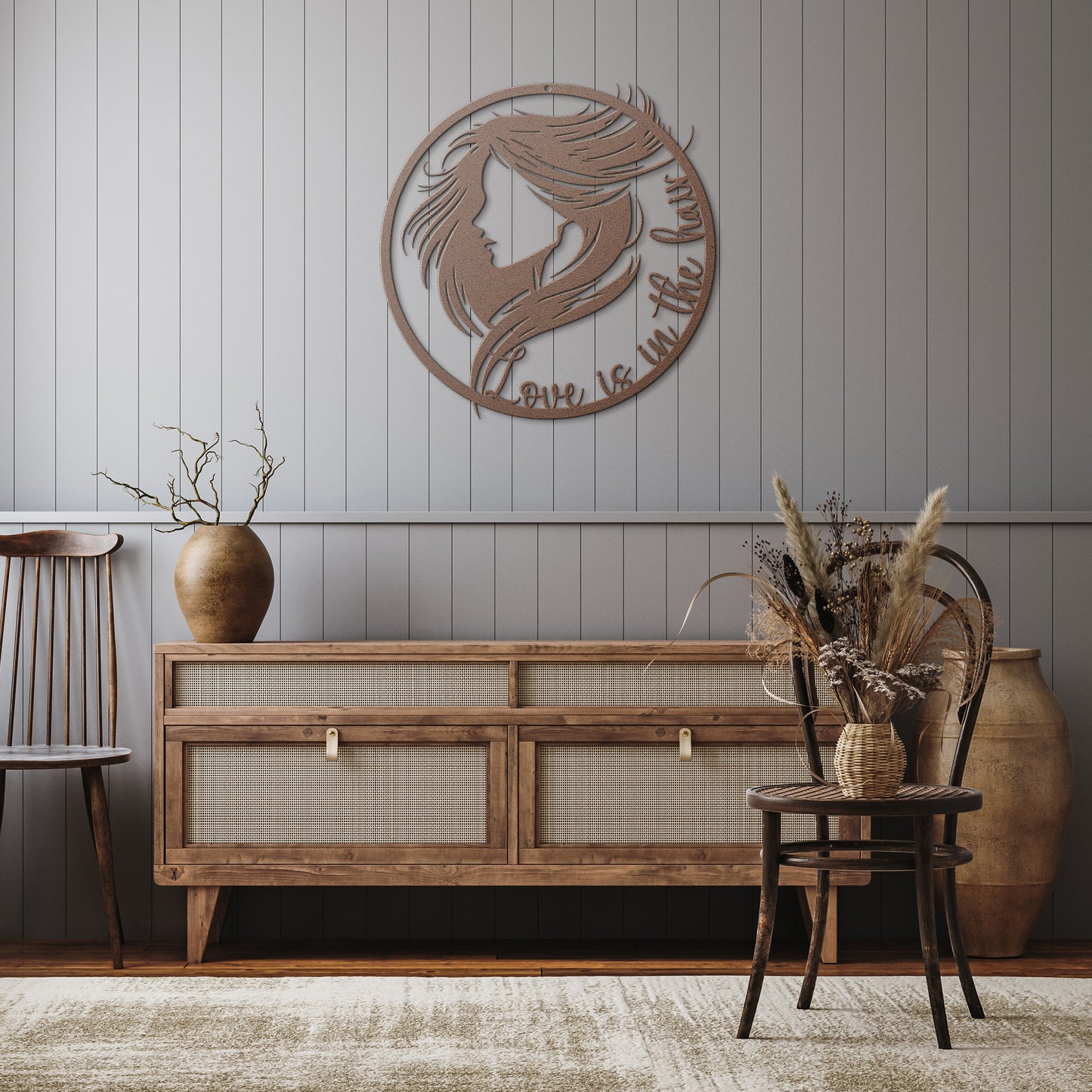 Hair Salon Metal Sign | Love is in the Hair - Amazing Faith Designs