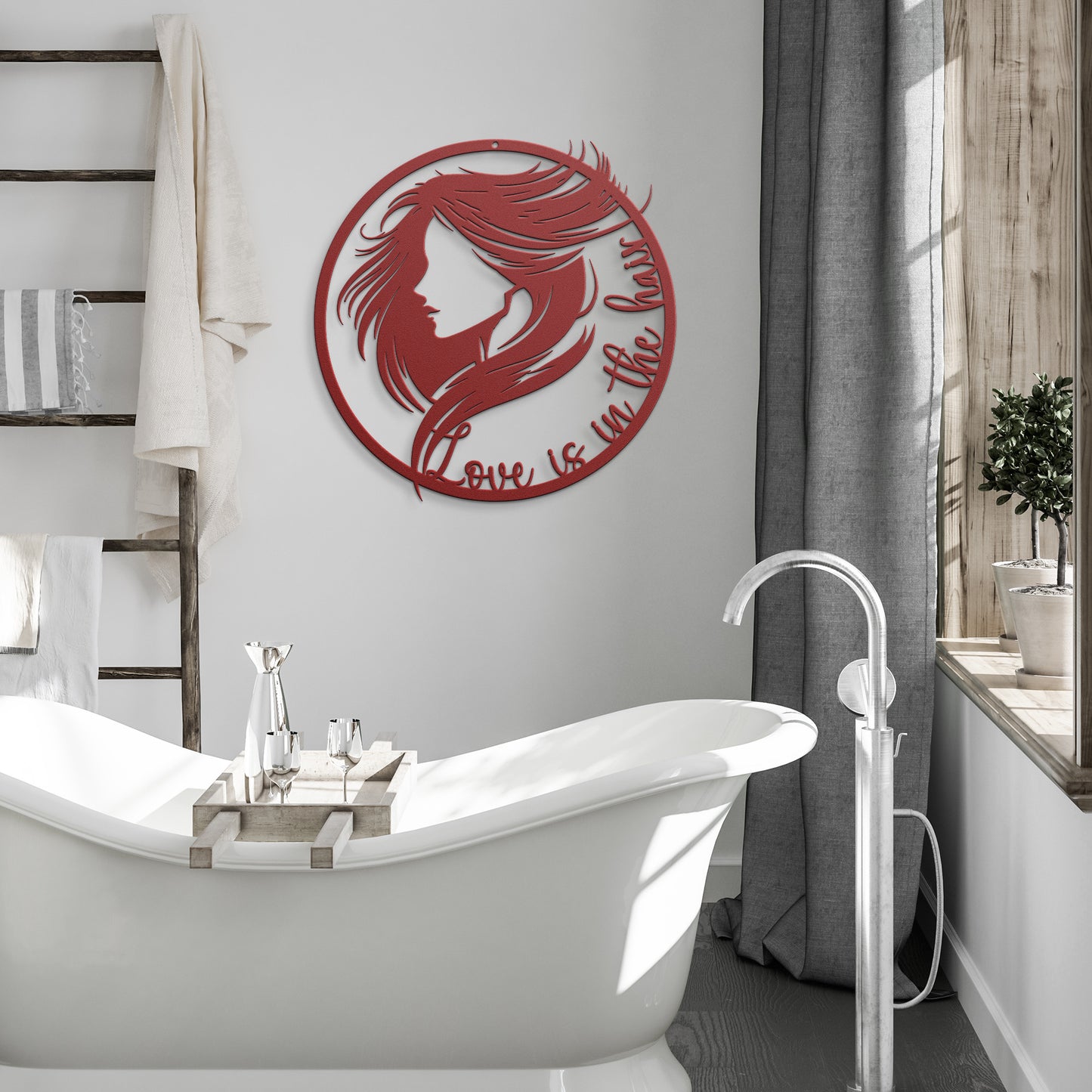 Hair Salon Metal Sign | Love is in the Hair - Amazing Faith Designs