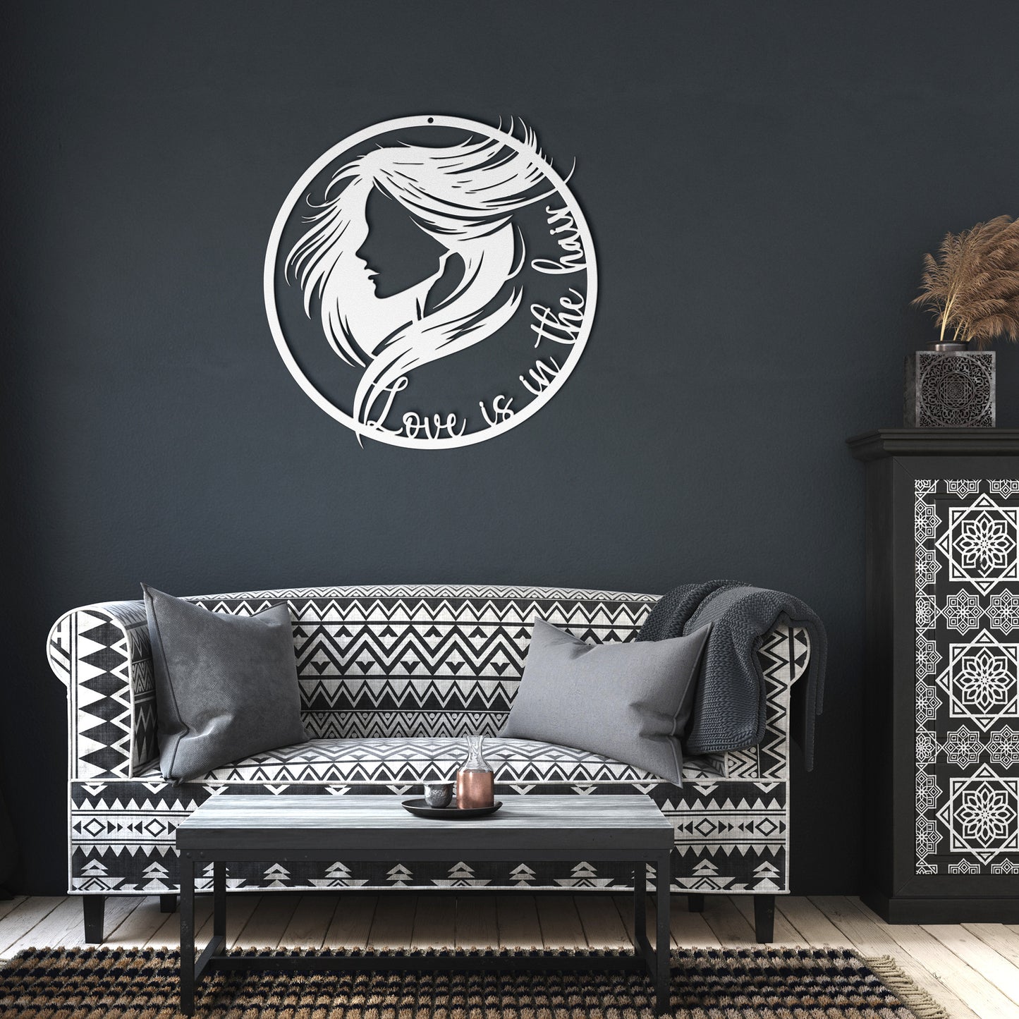 Hair Salon Metal Sign | Love is in the Hair - Amazing Faith Designs