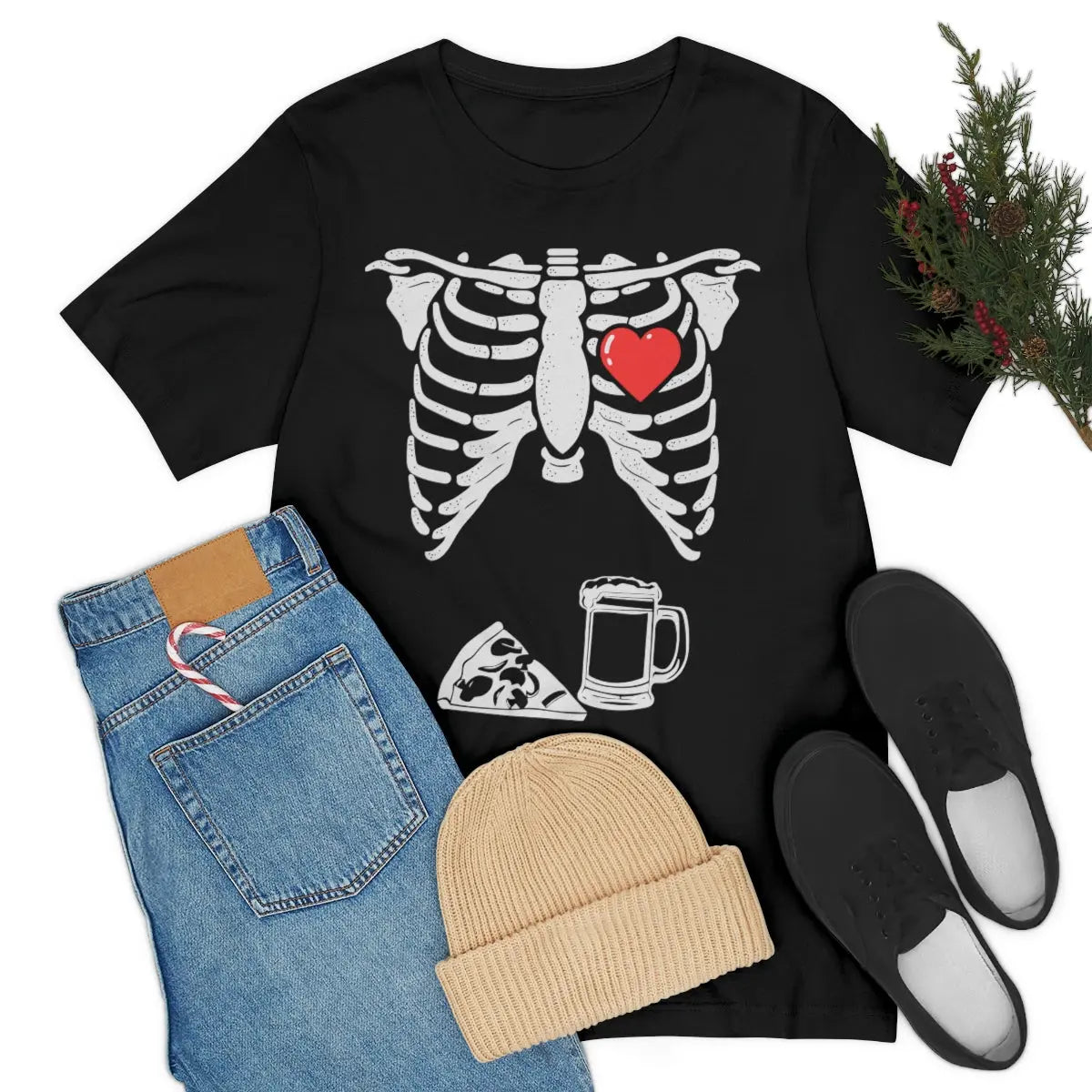 Halloween Dad Shirt, Mommy and Daddy Skeletons Tee, Pregnancy Announcement Tee, Halloween Tee Printify