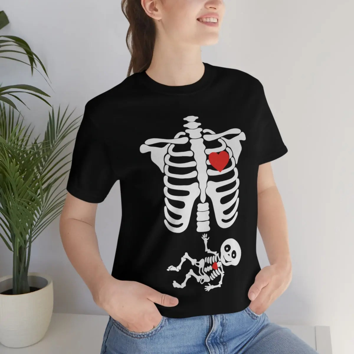 Halloween Pregnancy Shirt, Mommy and Baby Skeletons Tee, Pregnancy Announcement Tee, Maternity Tshirt, Halloween Tee Printify