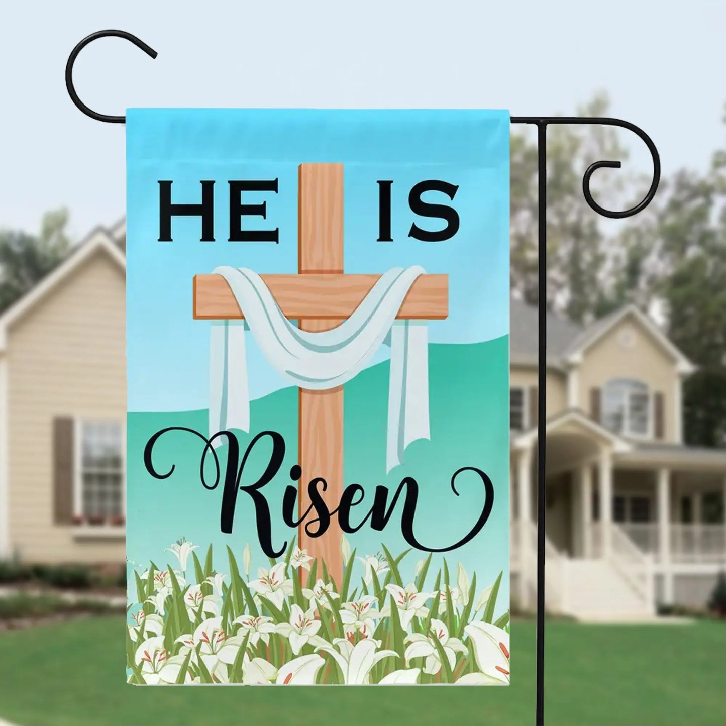 He Is Risen Easter Garden Flag Amazing Faith Designs