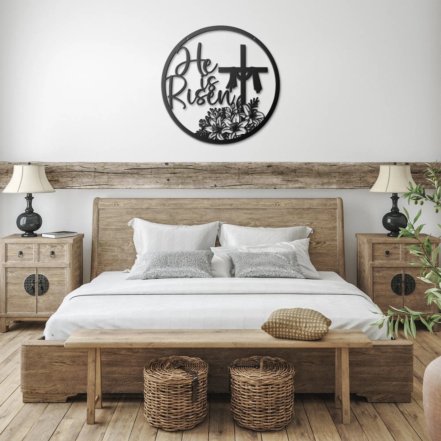 He is Risen Easter Metal Sign teelaunch