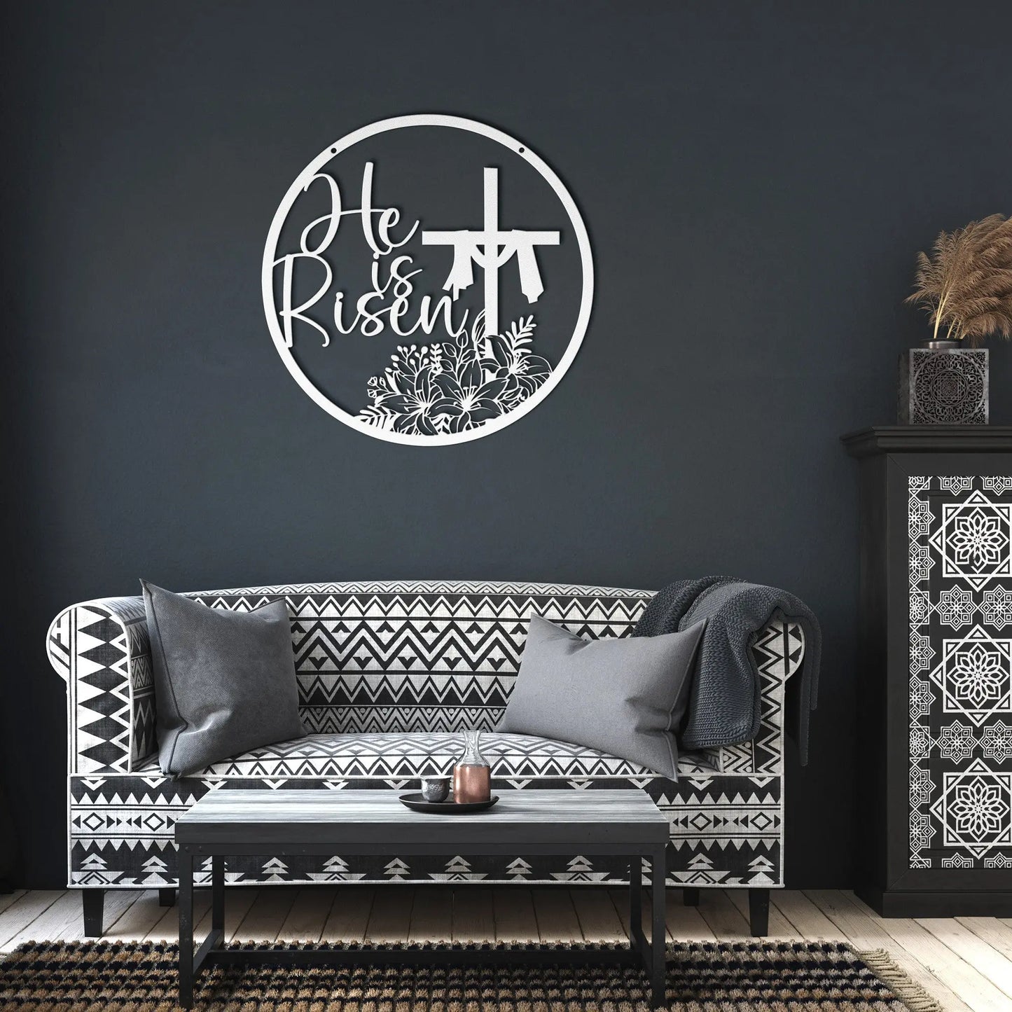 He is Risen Easter Metal Sign teelaunch