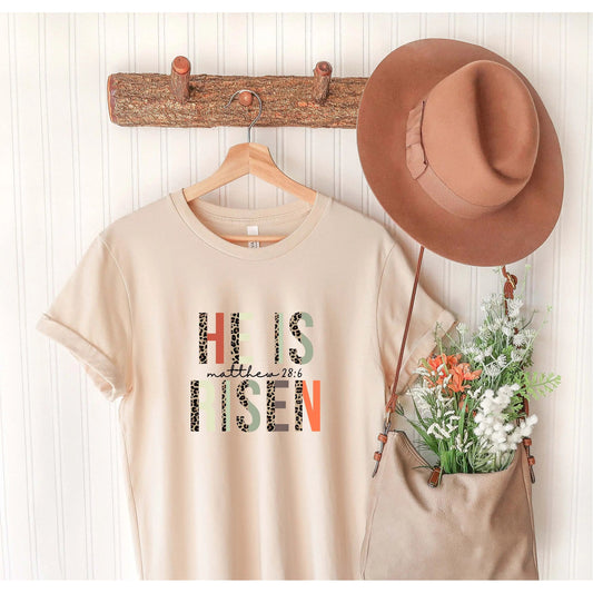 He is Risen Leapord Print Unisex t-shirt, Easter Shirt Amazing Faith Designs