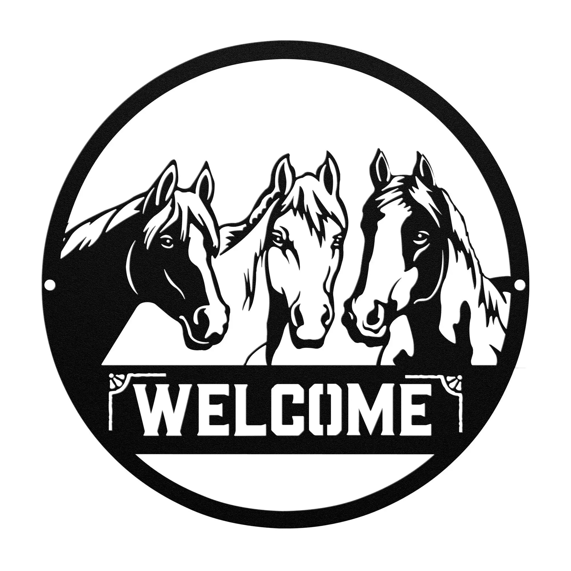 Horse Welcome Metal Sign, Horse Farm Sign teelaunch
