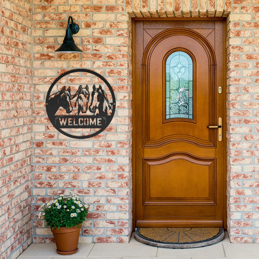 Horse Welcome Metal Sign, Horse Farm Sign teelaunch