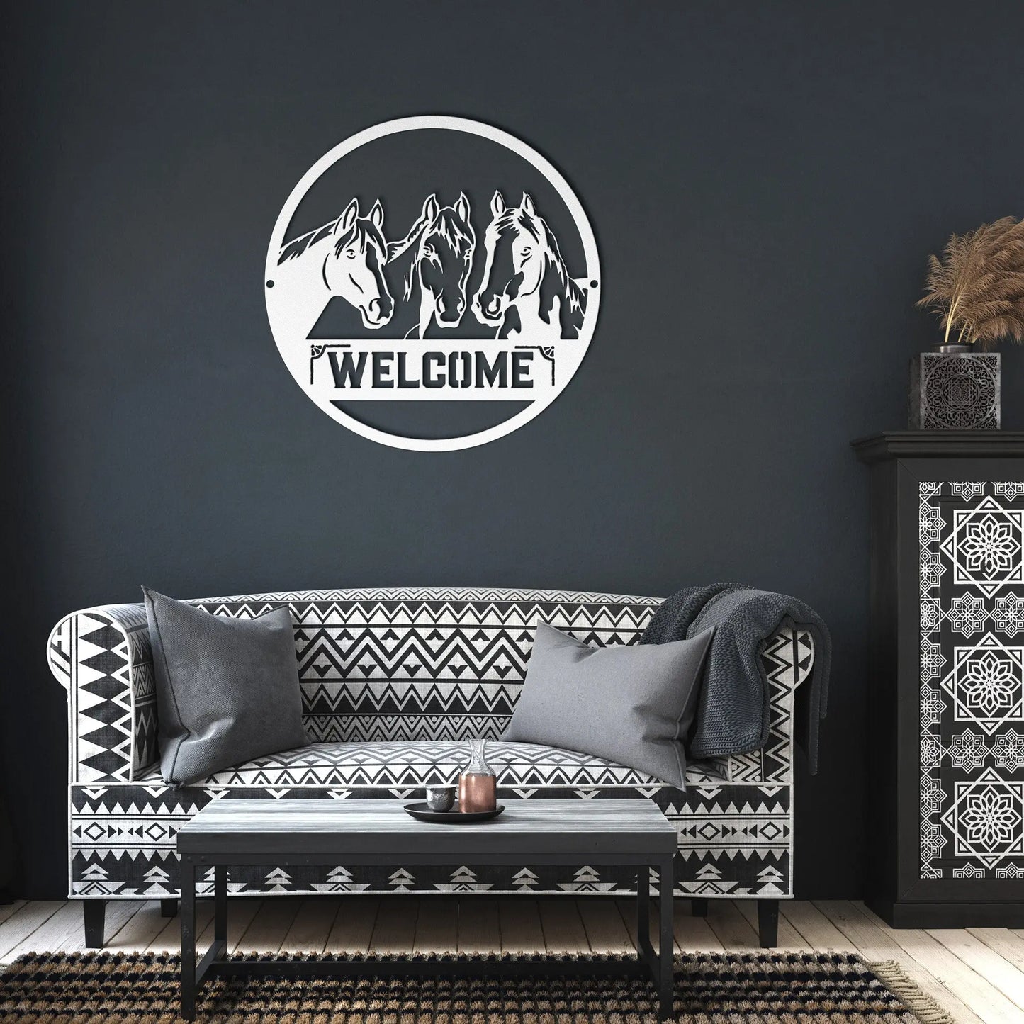 Horse Welcome Metal Sign, Horse Farm Sign teelaunch