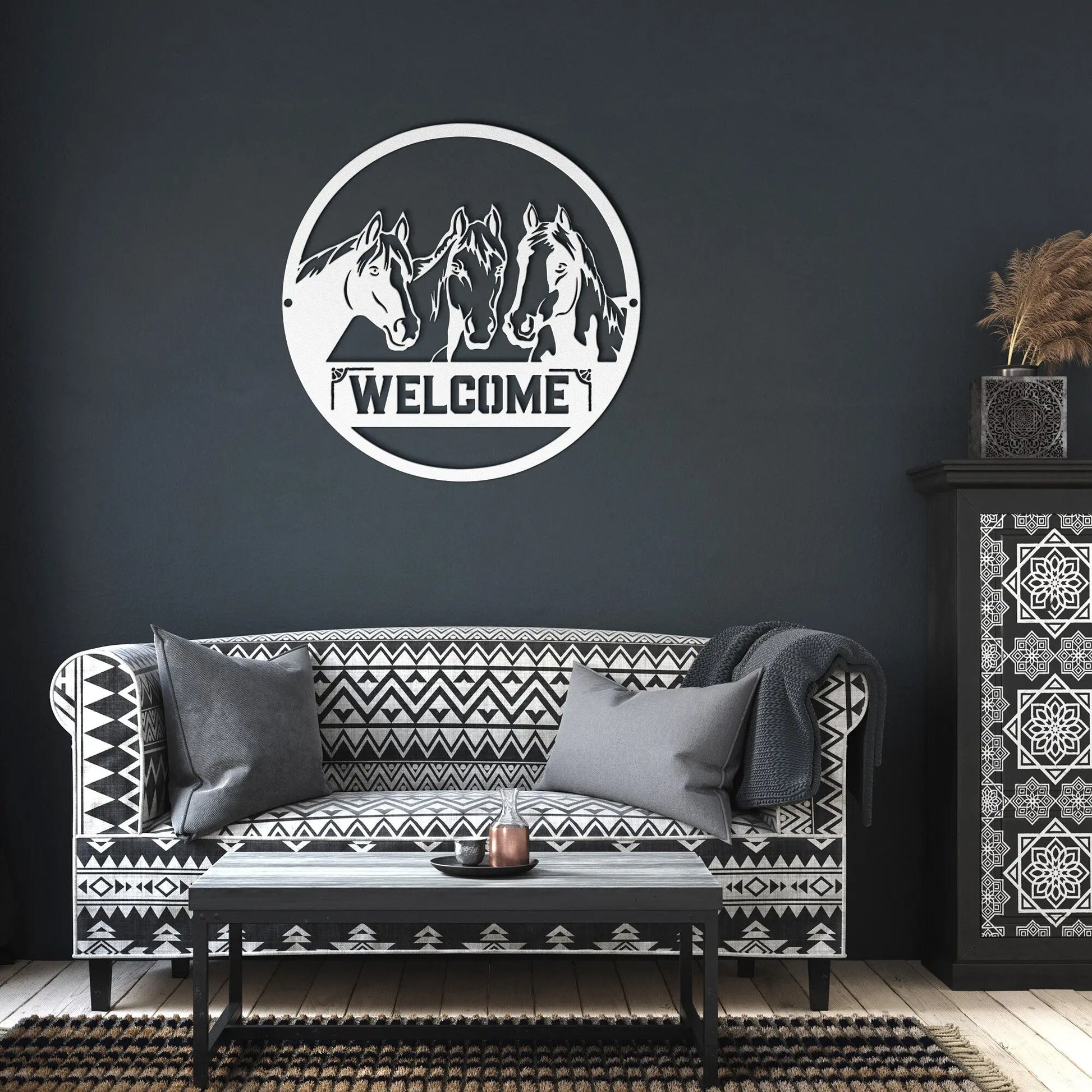 Horse Welcome Metal Sign, Horse Farm Sign teelaunch