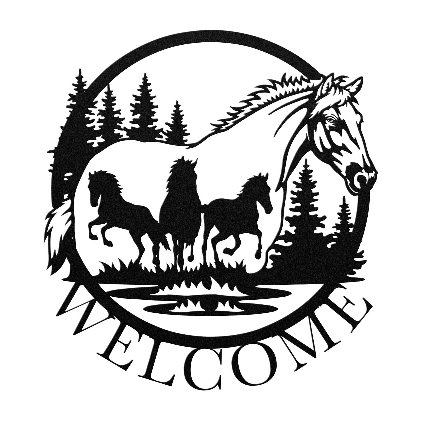 Horse Welcome Metal Sign, Horse Farm Sign, Horse Lover Gift teelaunch