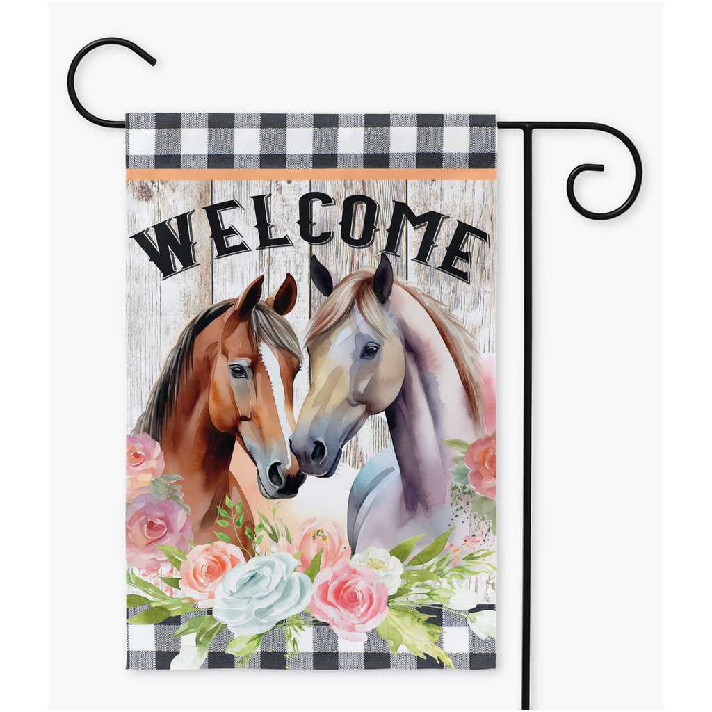 Horses Welcome Garden Flag Amazing Faith Designs