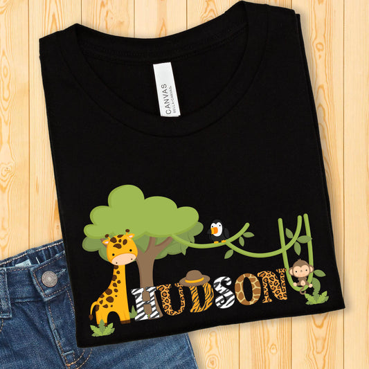 Safari Personalized Toddler Tshirt, Zoo Birthday Shirt - Amazing Faith Designs