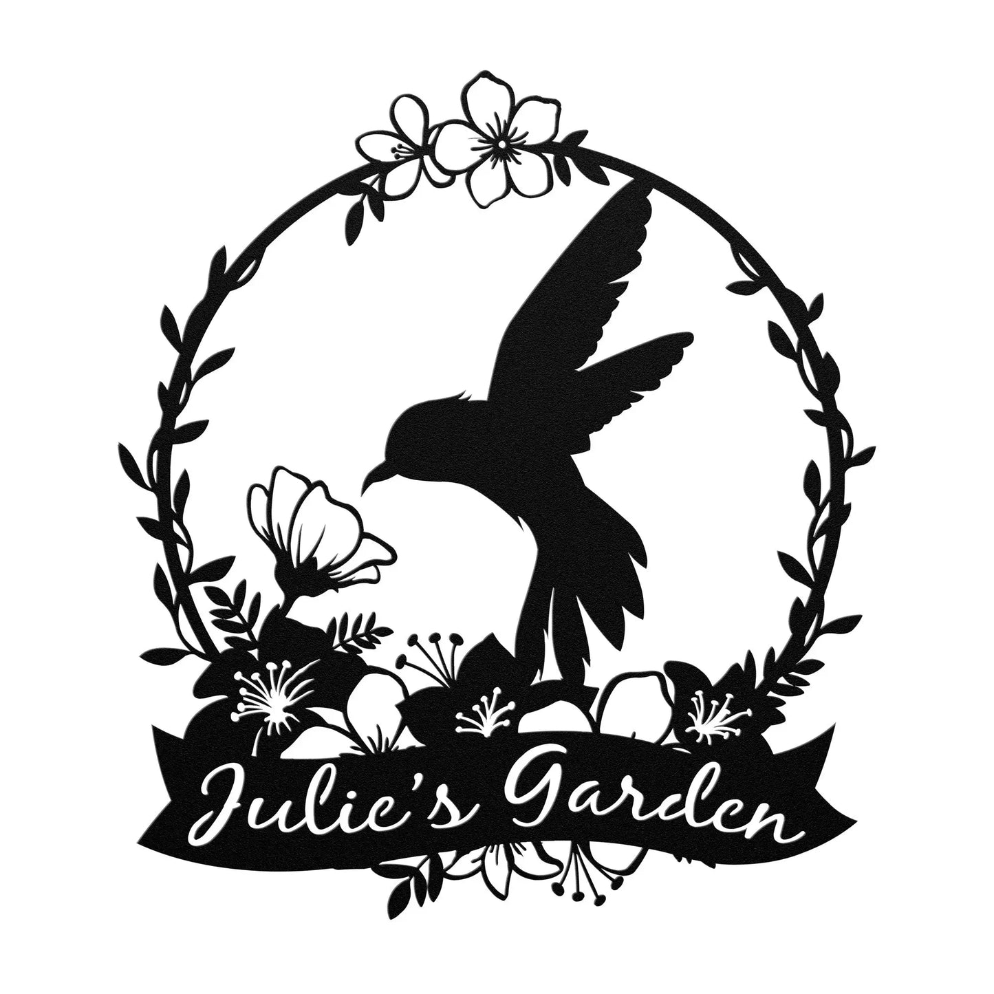 Hummingbird Garden Metal Sign teelaunch