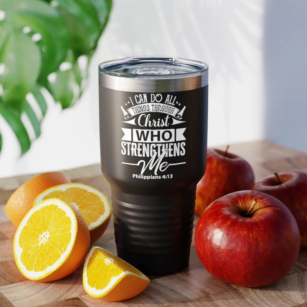 I Can Do All Things Philippians 4:13 Scripture Ringneck Tumbler, 30oz | Father's Day Gift Printify