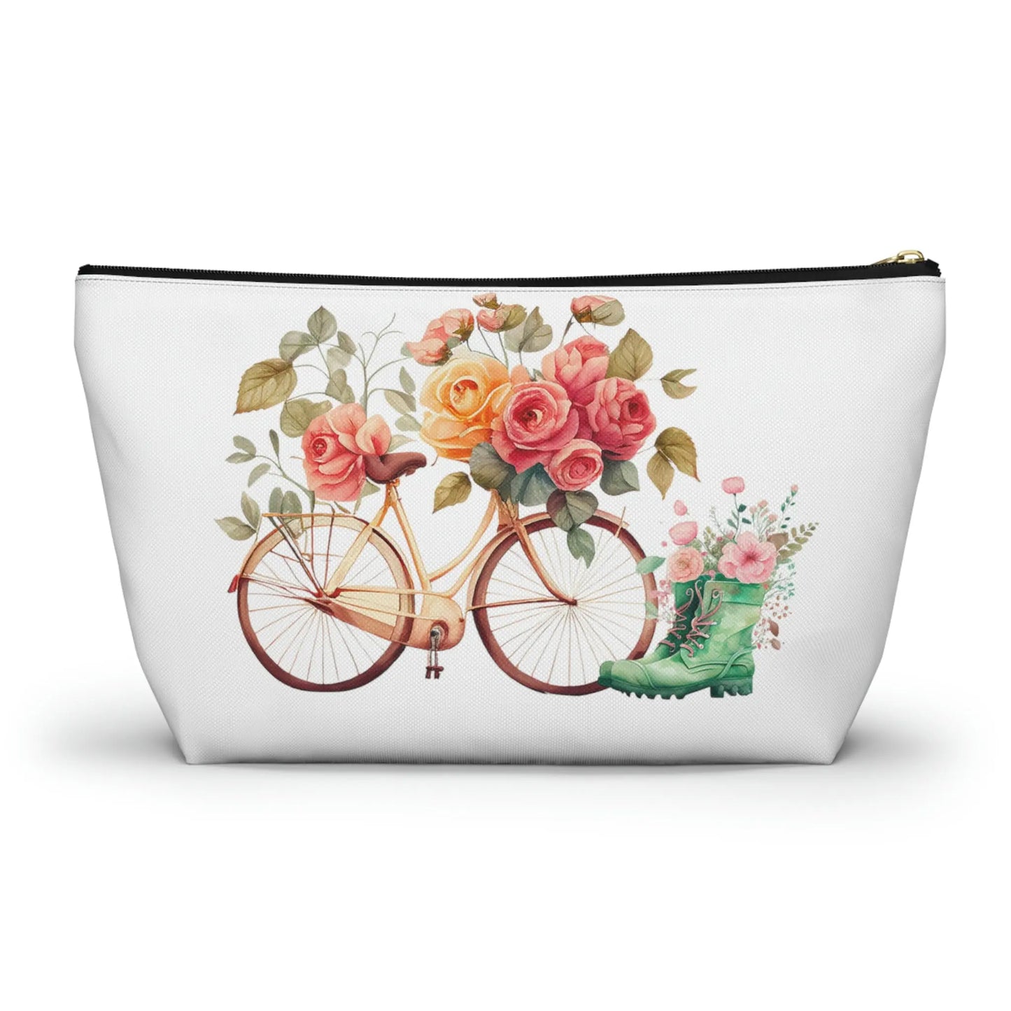 I Can Do All Things Through Christ Makeup Accessory Pouch w T-bottom - Summer Roses Printify