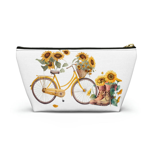 I Can Do All Things Through Christ Makeup Accessory Pouch w T-bottom - Sunflowers Printify