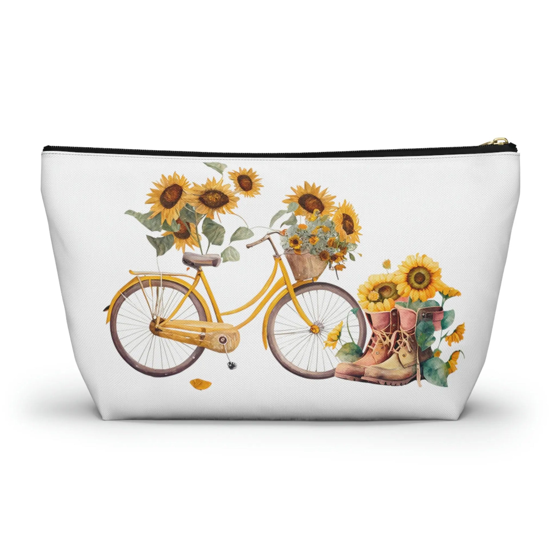 I Can Do All Things Through Christ Makeup Accessory Pouch w T-bottom - Sunflowers Printify