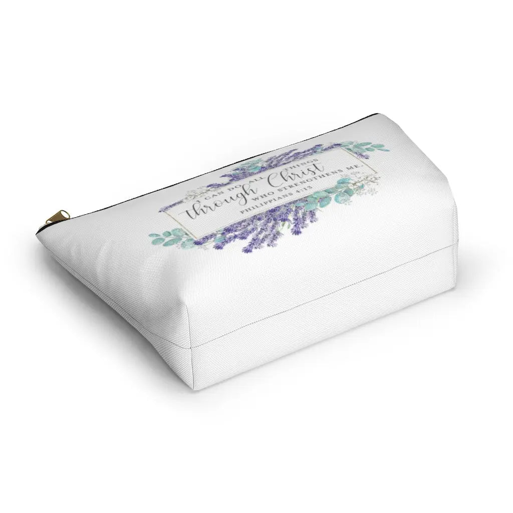 I Can Do All Things Through Christ Makeup Accessory Pouch w T-bottom Printify