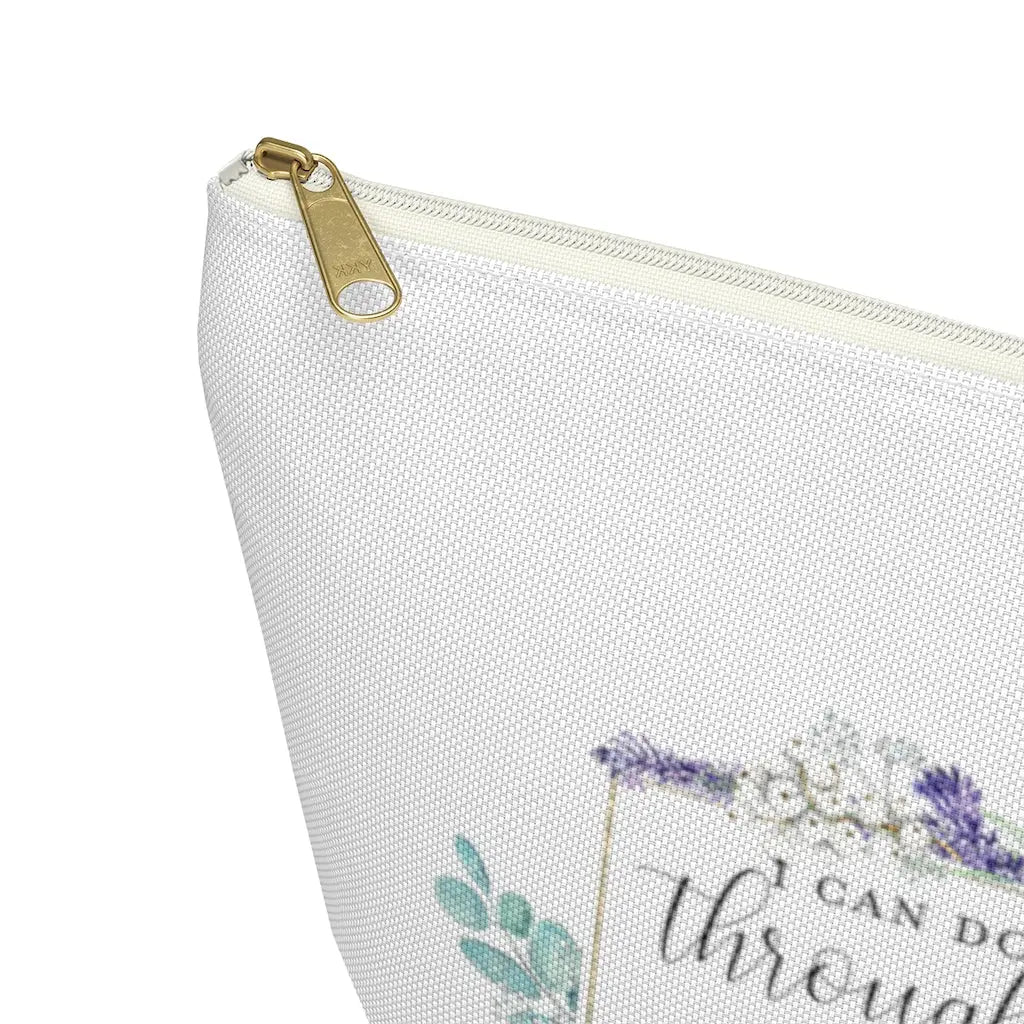 I Can Do All Things Through Christ Makeup Accessory Pouch w T-bottom Printify
