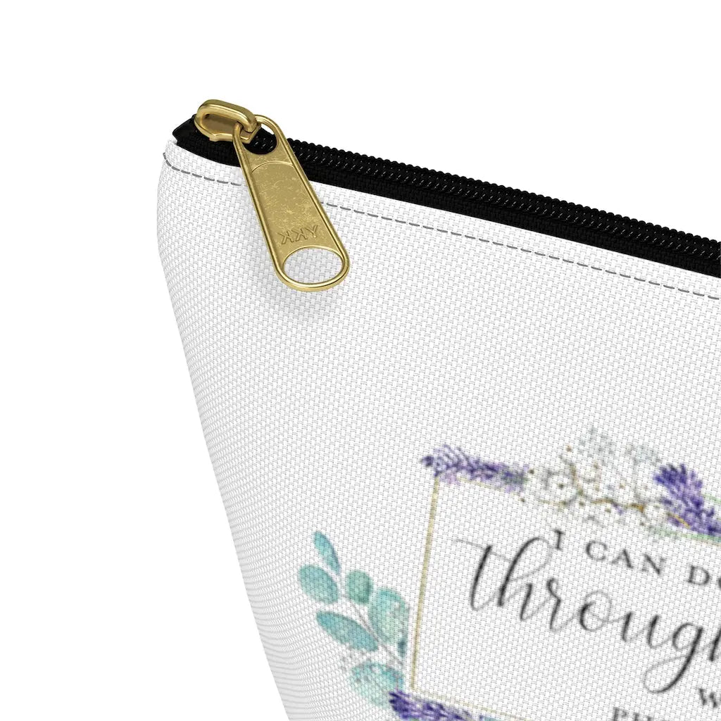 I Can Do All Things Through Christ Makeup Accessory Pouch w T-bottom Printify