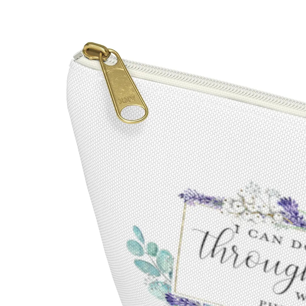 I Can Do All Things Through Christ Makeup Accessory Pouch w T-bottom Printify
