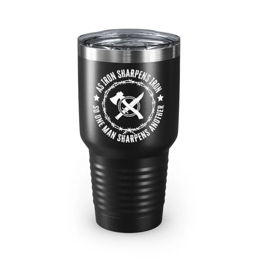 Iron Sharpens Iron Dad Ringneck Tumbler, 30oz Printify