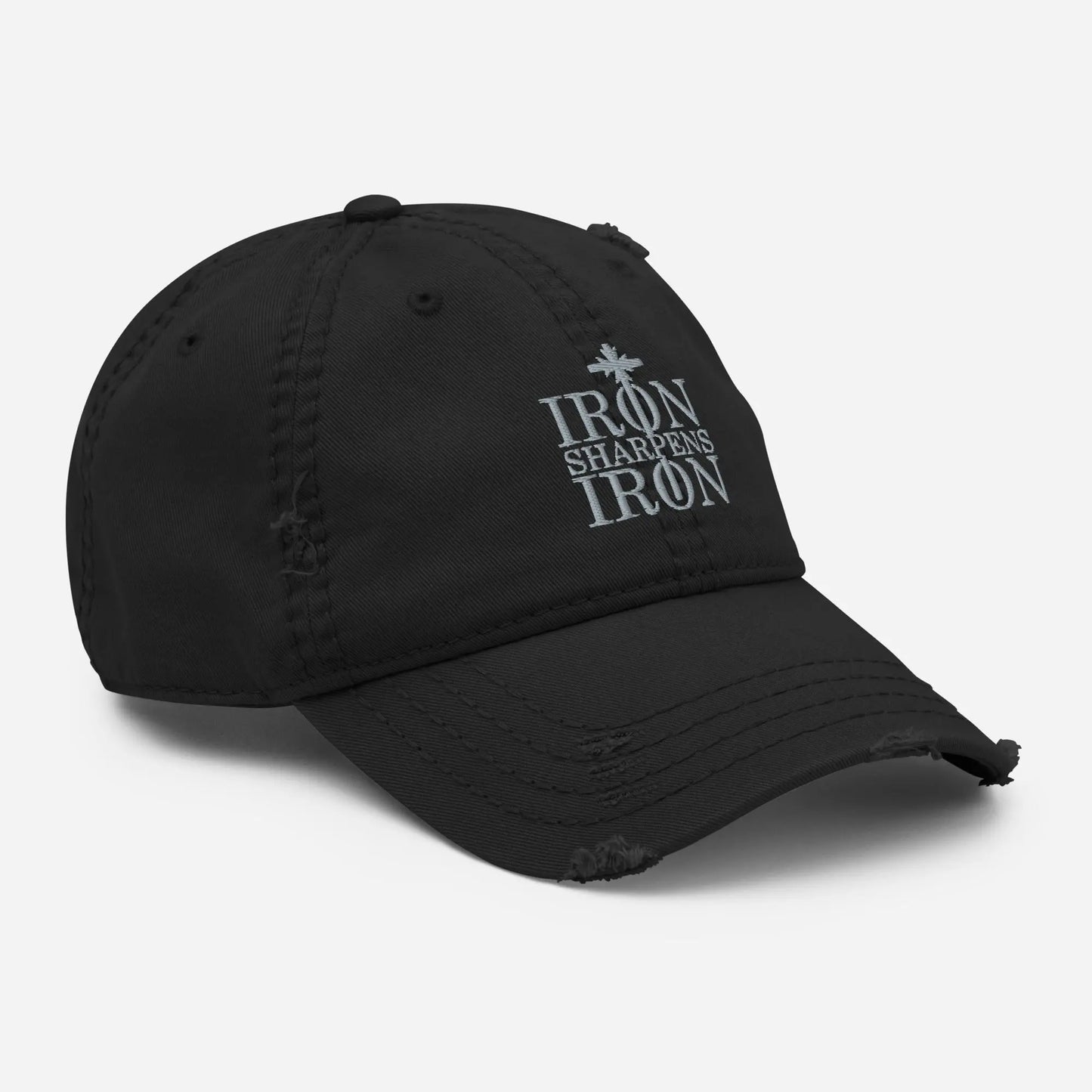 Iron Sharpens Iron Distressed Dad Hat Amazing Faith Designs