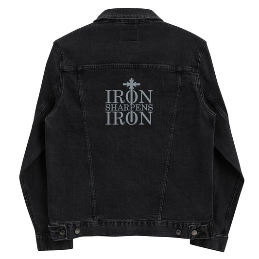 Iron Sharpens Iron Embroidered Denim Jacket Amazing Faith Designs